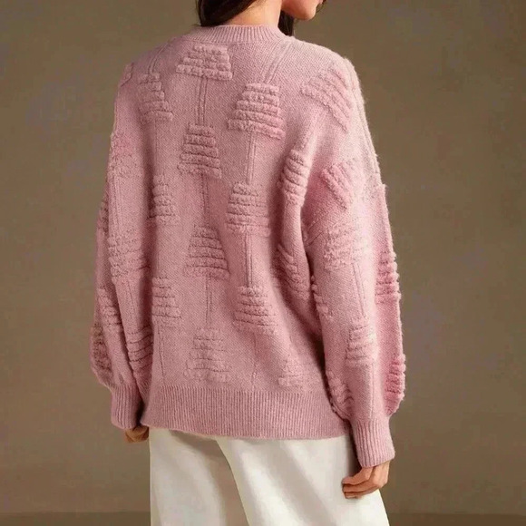Pink Casual Women's Chic Pullover Sweater - Picture 3 of 5